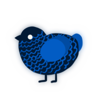 Wisdom, a tumblr and sapphire chicken with a lace pattern