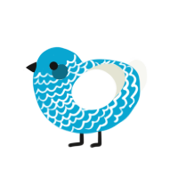 It can hear you, a cerulean and white chicken with a lace pattern