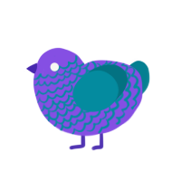 ufs, a blurple and sea chicken with a lace pattern