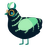 A tumblr and mint chicken with a half-bar pattern