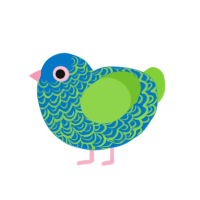 (unnamed), a sapphire and grass chicken with a double-lace pattern