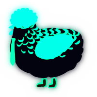 A white and crimson chicken with a half-lace pattern