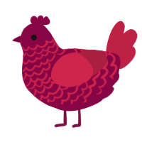 36969, a maroon and crimson chicken with a lace pattern