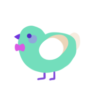 vaporwave, a mint and cream chicken