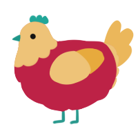 Mac, a crimson and honey chicken with a head pattern