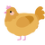 A honey and orange chicken with a head pattern