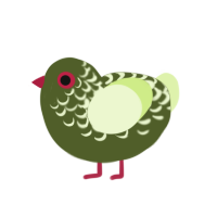 Rhubarb, a olive and apple chicken with a half-lace pattern