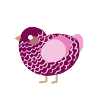 Velvet, a wine and pink chicken with a lace pattern