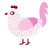 A white and pink chicken with a lace pattern