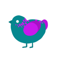 (unnamed), a teal and amethyst chicken with a neck-speckle pattern