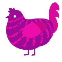 (unnamed), a plum and fuchsia chicken with a bar pattern