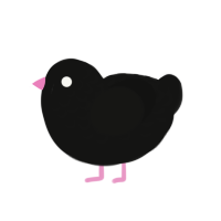 (unnamed), a black chicken with a half-lace pattern