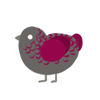(unnamed), a grey and maroon chicken with a half-lace pattern