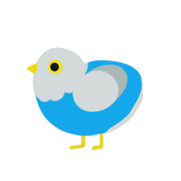 My Blue Seagull, a sky and silver chicken with a head pattern