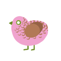 Sakura, a pink and brown chicken with a half-lace pattern