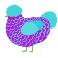 (unnamed), a amethyst and aqua chicken with a lace pattern
