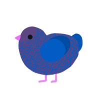 (unnamed), a overcast and ultramarine chicken with a double-lace pattern