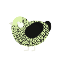 (unnamed), a apple and black chicken with a double-lace pattern