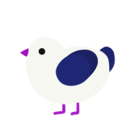 cloud eater, a white and navy chicken