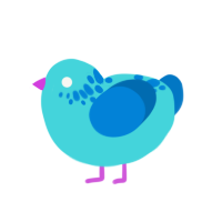 (unnamed), a aqua and sapphire chicken with a neck-speckle pattern