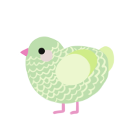Green Grape, a gluppy and apple chicken with a lace pattern