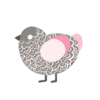 (unnamed), a ash and rose chicken with a double-lace pattern