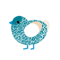 Seafoam, a sea and cream chicken with a double-lace pattern