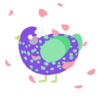 Blossom, a blurple and spring chicken with a speckle pattern