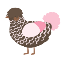 A bark and rose chicken with a lace pattern