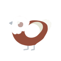 (unnamed), a russet and white chicken with a head pattern