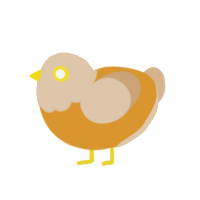 sunbeam, a orange and beige chicken with a head pattern