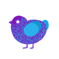 (unnamed), a violet and sky chicken with a double-lace pattern