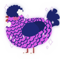 jyothi, a orchid and navy chicken with a lace pattern
