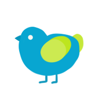 highlighter, a cerulean and lime chicken