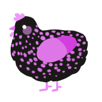 (unnamed), a sable and orchid chicken with a speckle pattern