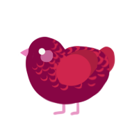 (unnamed), a maroon and crimson chicken with a half-lace pattern