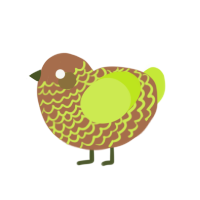 (unnamed), a brown and lime chicken with a lace pattern