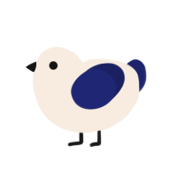 Ballpoint, a cream and navy chicken