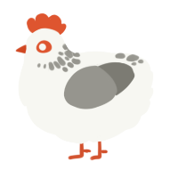 (unnamed), a white and ash chicken with a neck-speckle pattern