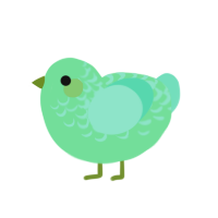 ribbit, a spring and mint chicken with a half-lace pattern