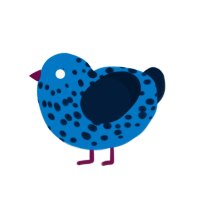 Baby Blu, a sapphire and tumblr chicken with a speckle pattern