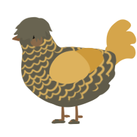 WIP Ripp Grunt, a sable and honey chicken with a bar pattern