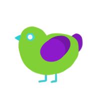 Undiscover him, a grass and violet chicken