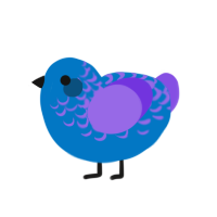 (unnamed), a sapphire and blurple chicken with a half-lace pattern