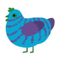 Lakefloor, a cerulean and overcast chicken with a bar pattern