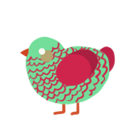 Festive Toxic Sludge, a spring and crimson chicken with a lace pattern