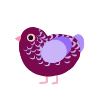 (unnamed), a wine and lilac chicken with a half-lace pattern
