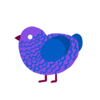 (unnamed), a blurple and ultramarine chicken with a lace pattern