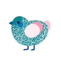 rose water, a teal and rose chicken with a double-lace pattern