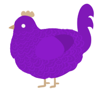 Tapinophobia, a violet chicken with a double-lace pattern